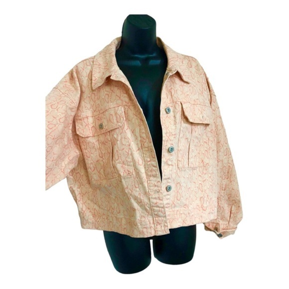 INC orange cheetah print bomber style denim jacket size XL brand new - Picture 10 of 10